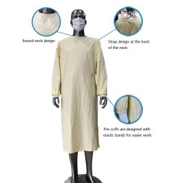 Litai Yellow Split Disposable Isolation Gown with Tailoring Technology No Hoodies