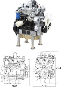 Motor diesel analógico Kubota v3800