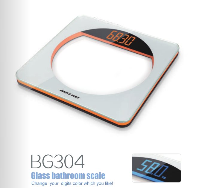 150KG Digital LED Display Scale Glass Bathroom Scale BG304