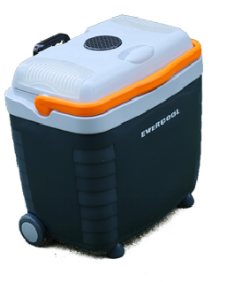 Refroidisseur et chauffage électriques portatifs avec réfrigérateur à chariot de 28 litres
