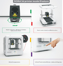 Easythreed DORA with 2.4-inch LCD Touch Screen Mini 3D Printer